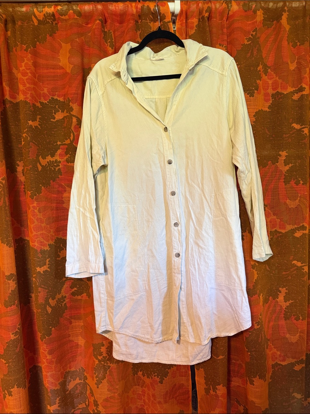 CURATOR SF Longline Cream Button-Down Shirt - Lightweight Women's Top